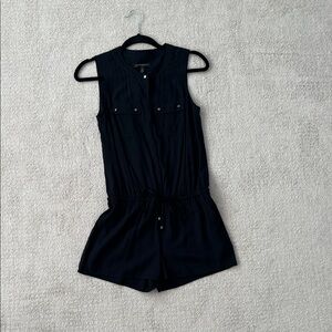 Banana Republic Black Petite Sleeveless Romper